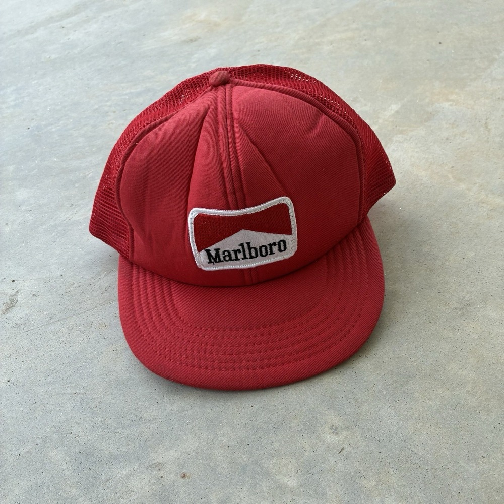 Vintage Marlboro Red Adjustable Baseball Cap Men's Rare USA Made Racing EUC